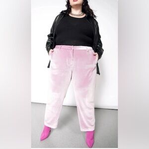 WILDFANG The Empower Velvet Slim Crop Pants in Mauve NWT 24W
